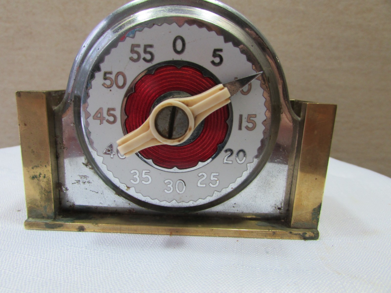 Vintage steel Egg Timer with Brass base unique