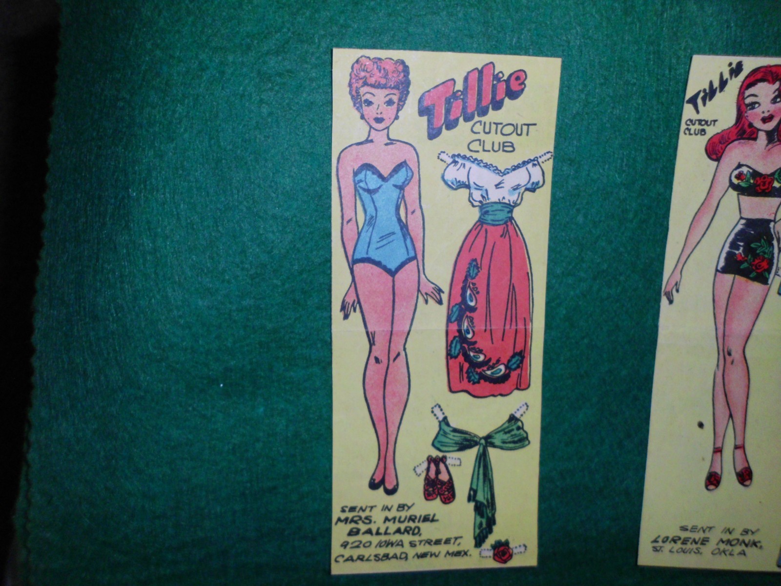 Lot of 9 Vintage 1950's Tilly the Toiler Comic Paper Dolls Uncut
