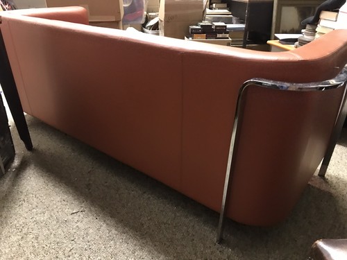 Haworth M-SIT MCM MODERN Leather Couch Sofa Harley Davidson Orange