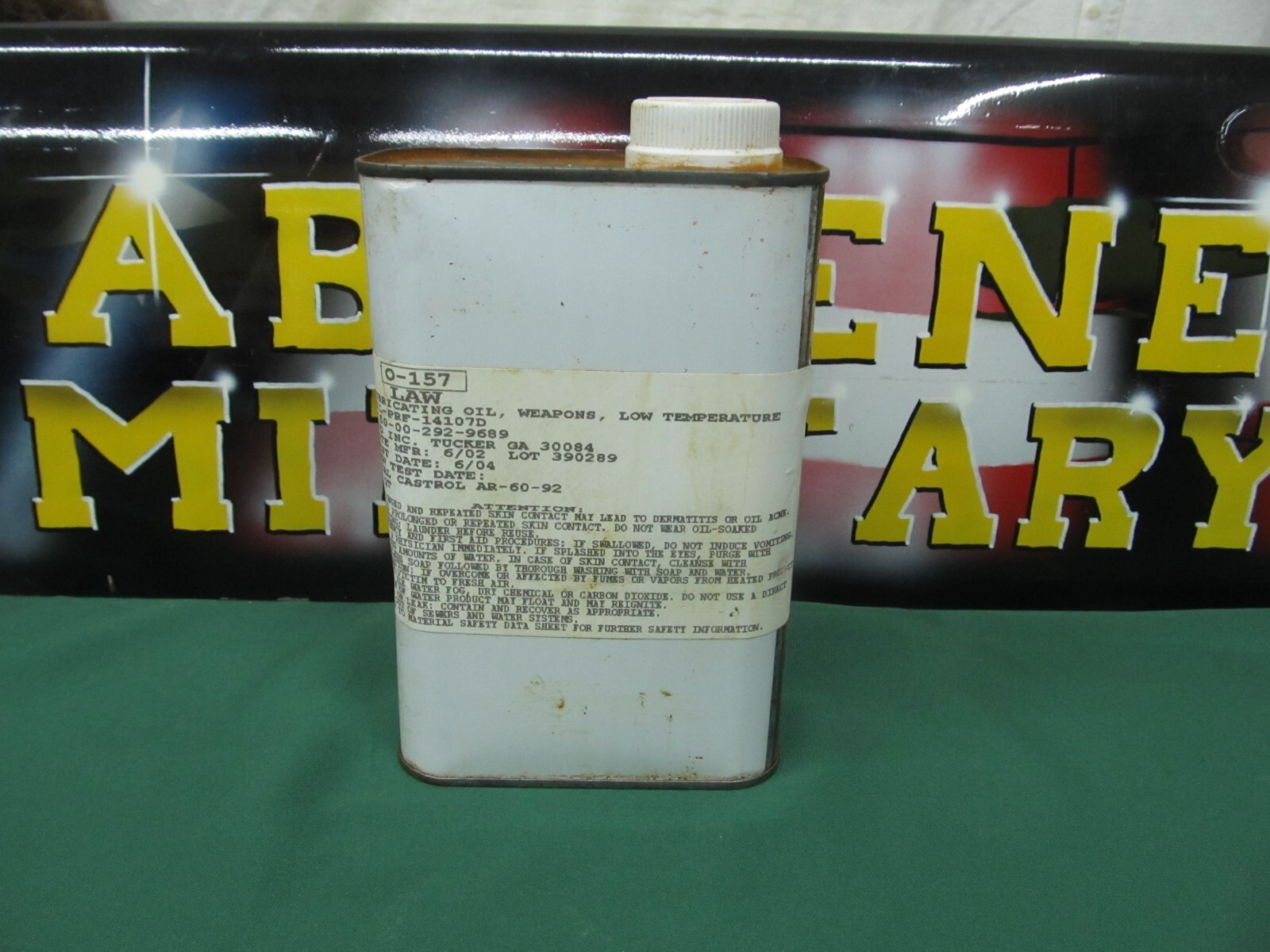 LSA Military Surplus 0-157 LAW Low Temperature Weapons Lubricating Oil Small Arm