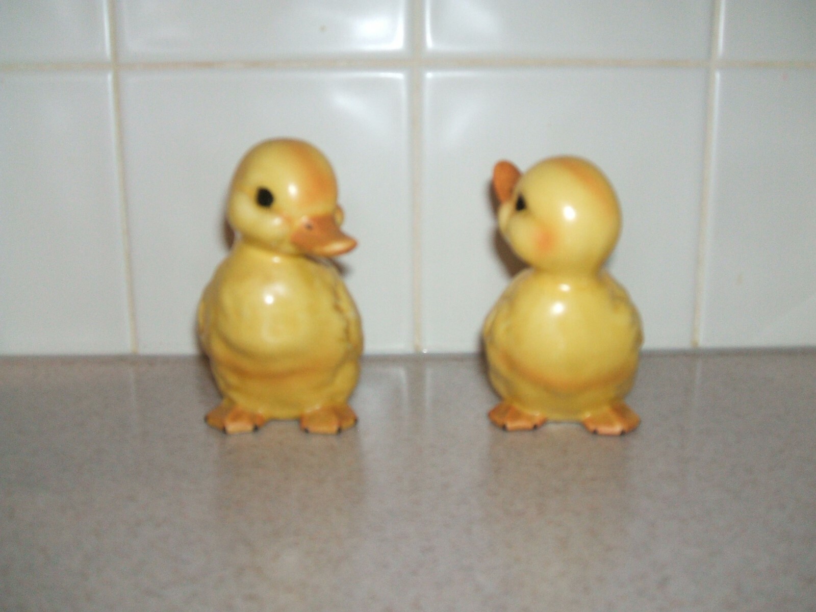 Vintage Lefton Duck Figurines Easter Yellow Babies Sweet Ceramic