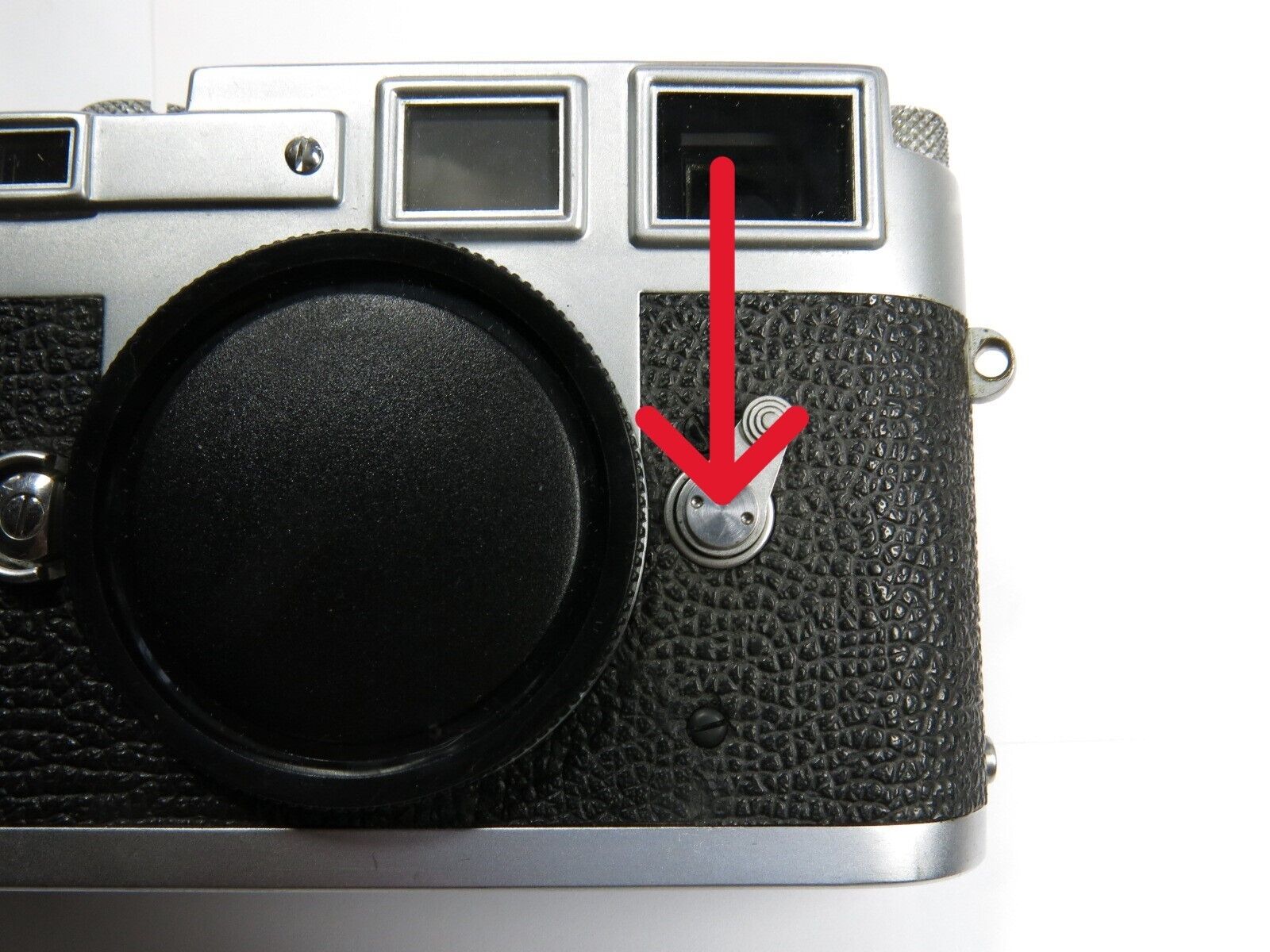 33) Leica M2, M3 M4 frame swich lever retaining screw repair 33) Leica M2, M3 M4 frame swich lever retaining screw repair