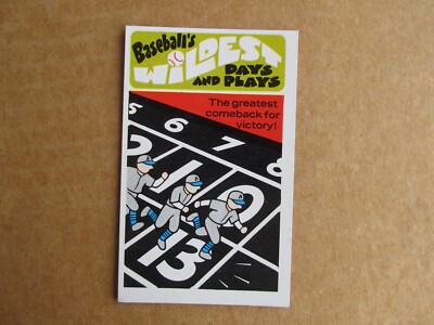 1974 FLEER R.G. LAUGHLIN BASEBALL WILDEST DAYS AND PLAYS CARD SINGLES U-PICK