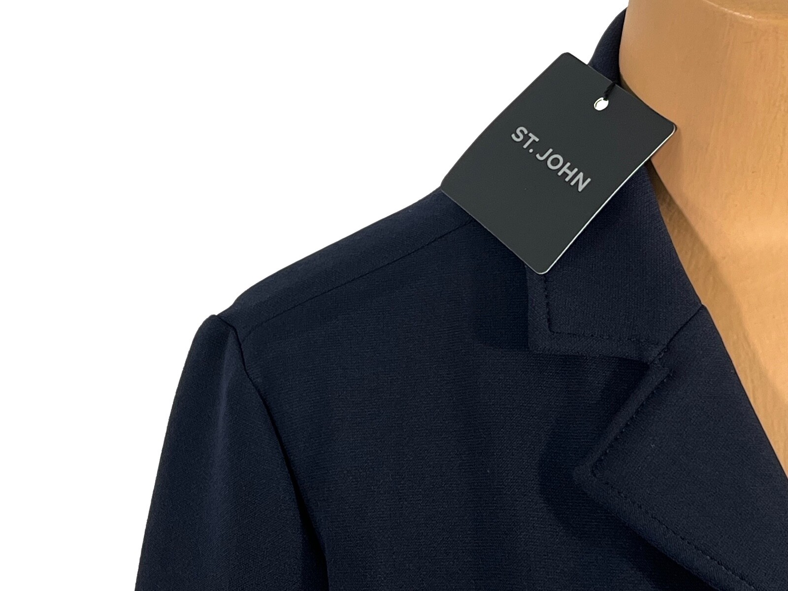 Pre-owned St John St. John Knits Navy Blue Stretch Crepe Jacket Blazer Skirt Suit Sz 10 $1790