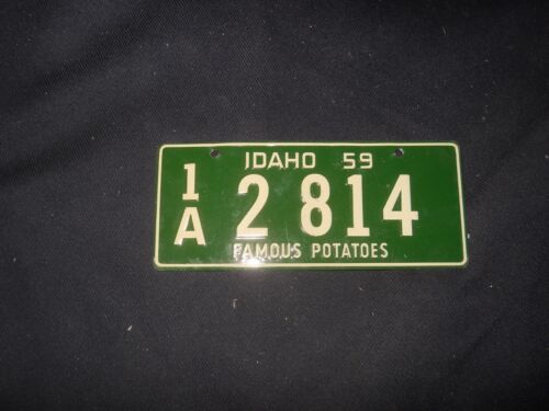 1959 Collectible (Mini) Bike, Idaho License Plate 1A 2 814  4 3/4" x 2"
