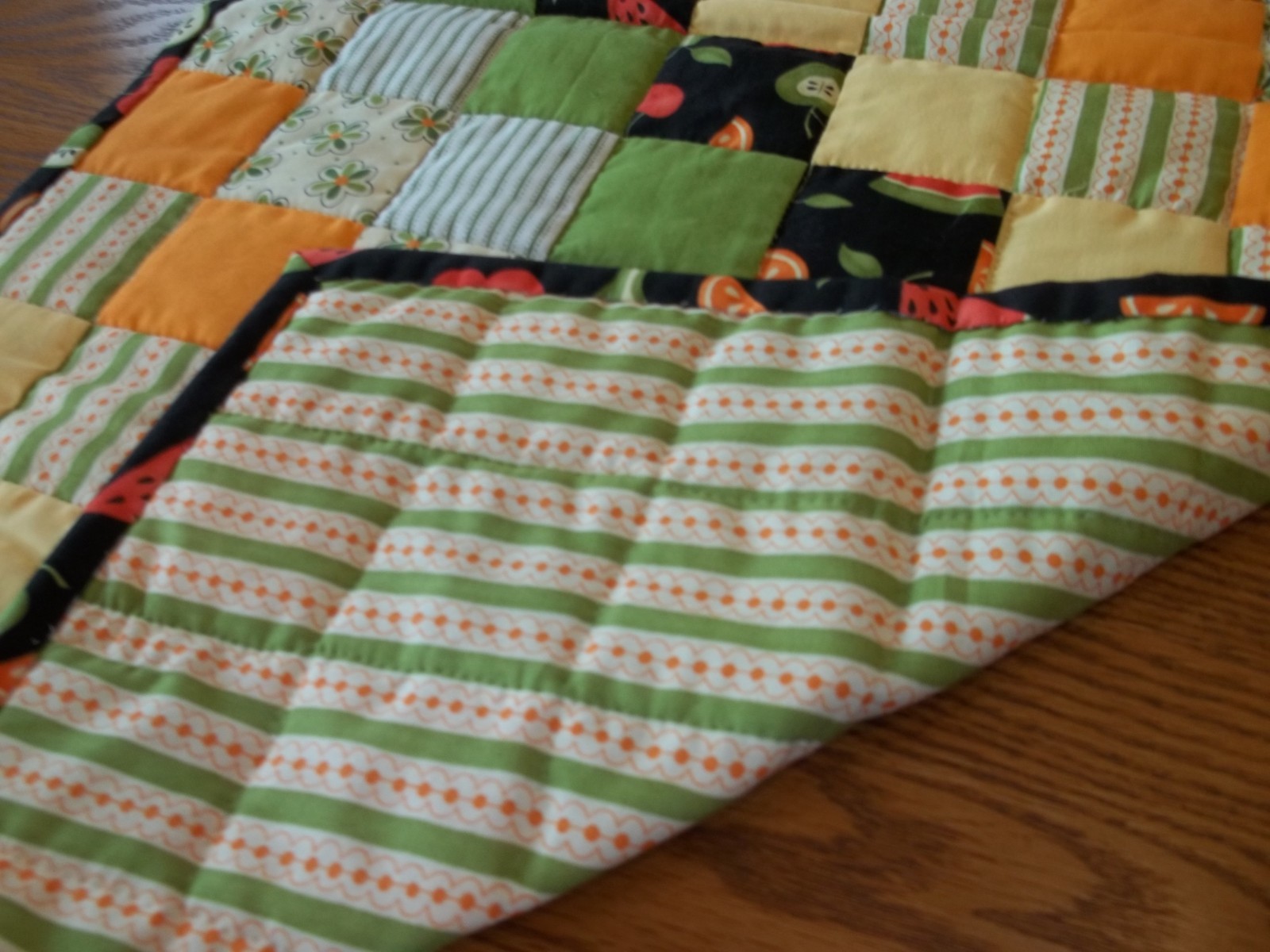 New Handcrafted and Hand Quilted Table Runner, 17 1/2