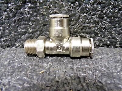 1/8'' NPT x 1/4'' Tube Size Nickel Plated Brass Swivel Male Run Tee