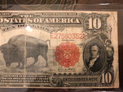 1901 $10 Bison US Currency Note