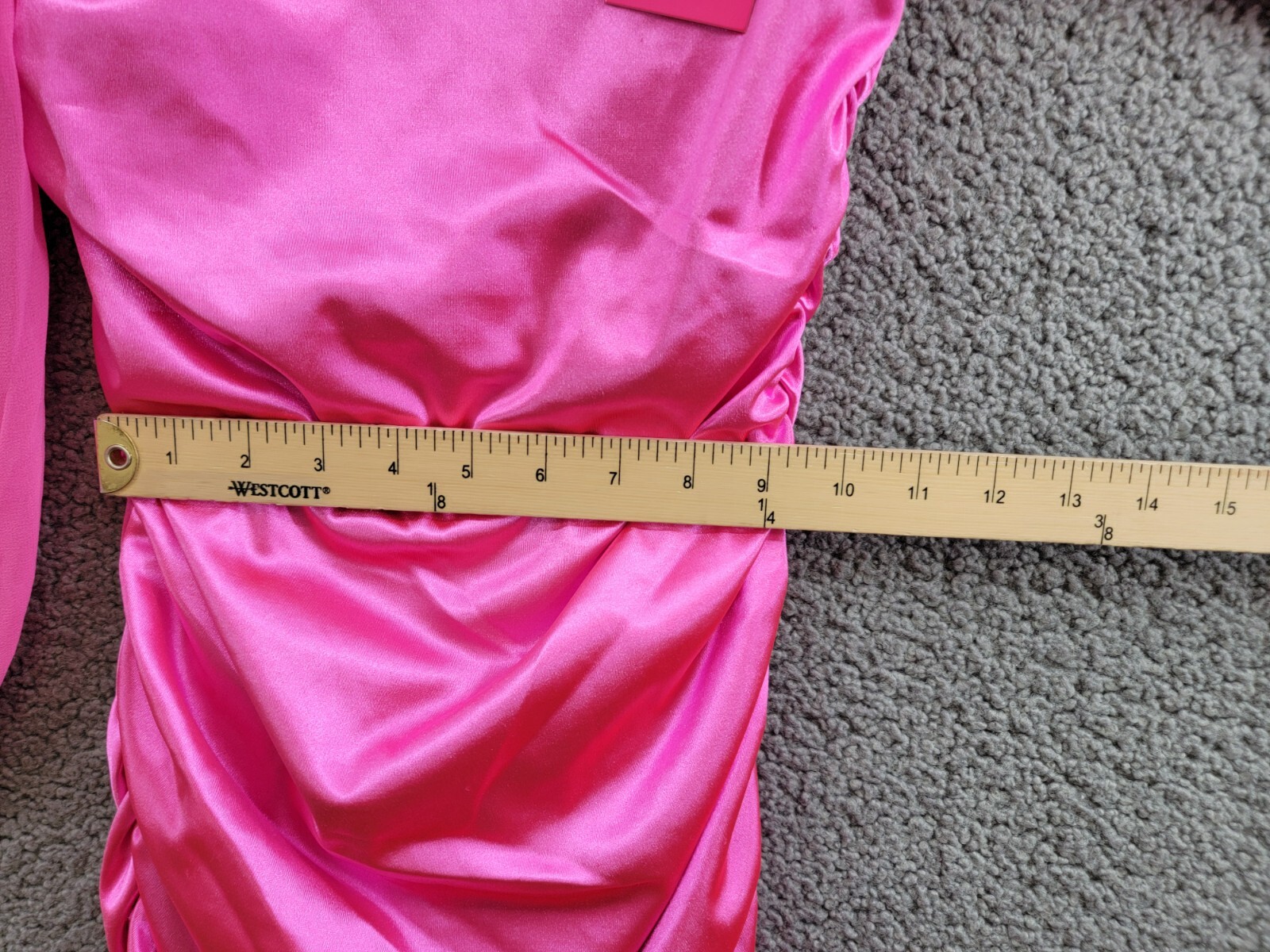 With Jules Long-Sleeve Ruched Dress Girls' XL Bright Pink Straight Neck Pullover - Picture 7 of 16