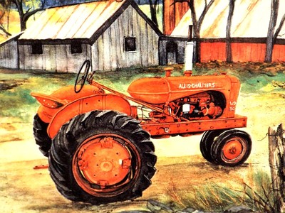 COLLEEN CARSON  ALLIS-CHALMERS WD  TRACTOR PRINT -DOUBLE MATTED