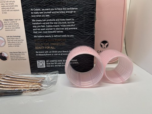Calista Volumizing Self Grip Rollers 18 Curlers Clips Case Long Medium NEW W/BOX