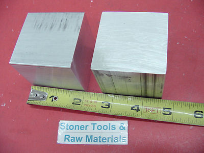 2 Pieces 2'' X 2'' X 2'' ALUMINUM SQUARE 6061 FLAT BAR SOLID T6511 New Mill Stock