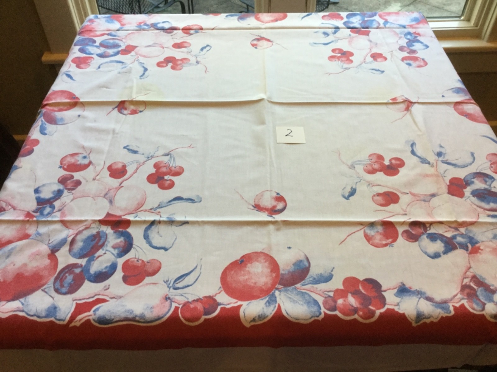Bulk Vintage Tablecloths description & condition listed, 50-60s printed damask