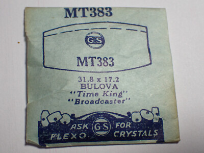 FLEXO WRISTWATCH CRYSTAL BULOVA TIME KING BROADCASTER MT383  31.8X17.2
