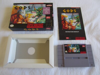 Gods: The Bitmap Brothers (SNES) Super Nintendo CIB Complete Box 1992 RARE