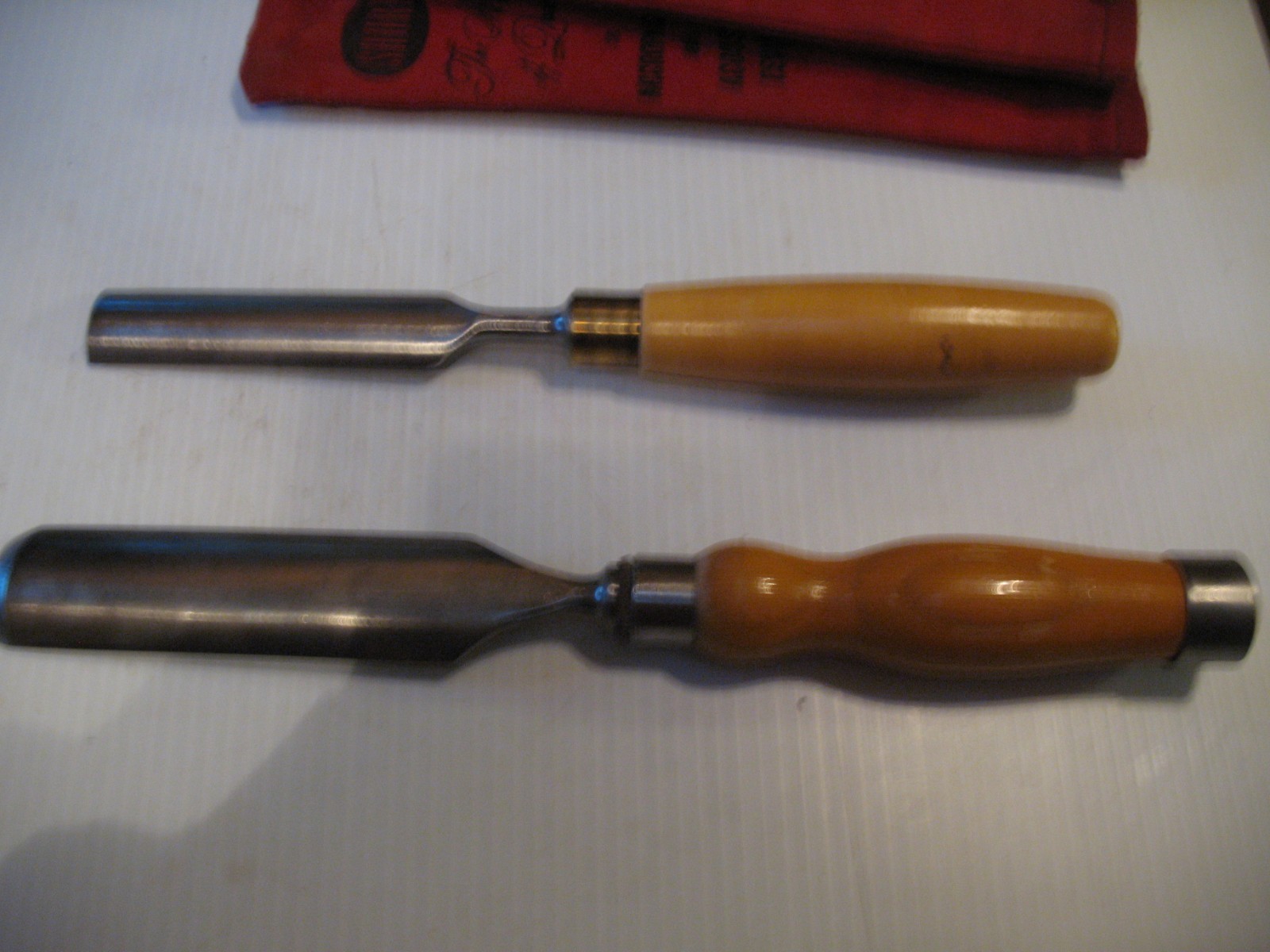 SORBY  AND MARPLES  1 1/4 IN  AND 1 IN.  CURVED WOOD GOUGES