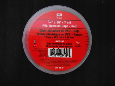 NIP Gardner Bender Red Premium Electrical Tape GTR-667P 3/4