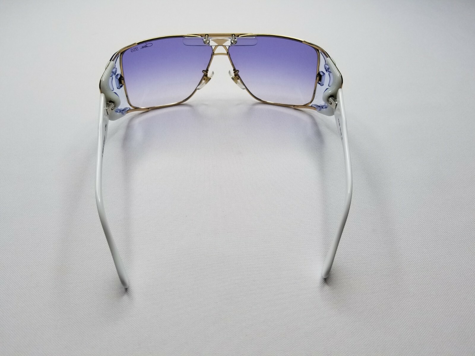 Pre-owned Cazal Mod 955 Col 332 Iconic Vintage White Gold Shield Sunglass Made In Germany In Blue