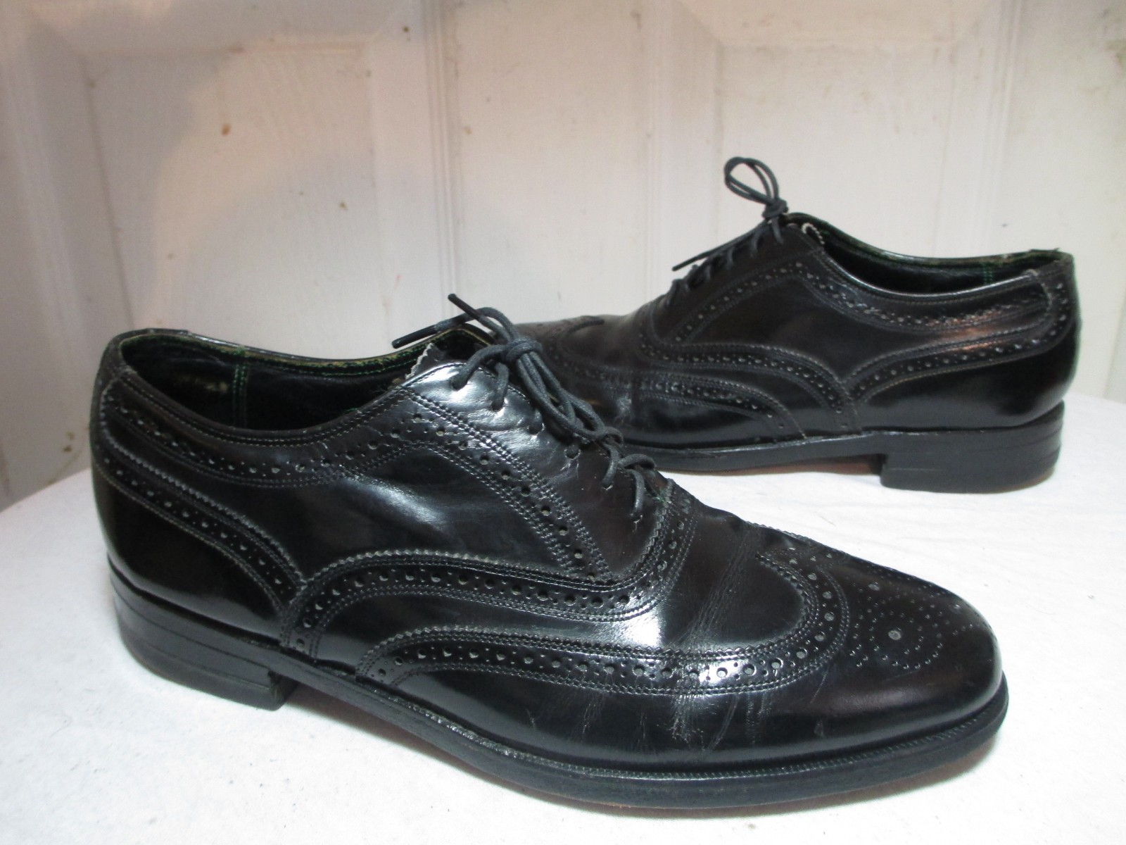 Florsheim Imperial Wingtip Brogue Oxford Shoes‎ Black Leather Mens Size 8.5 Florsheim Imperial Oxford Black Leather Wingtip Brogue Lace  main image 4