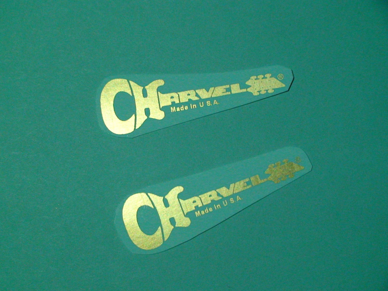 Charvel guitar neck decals 2  Gold Made In U.S.A. (R) Quality Waterslides