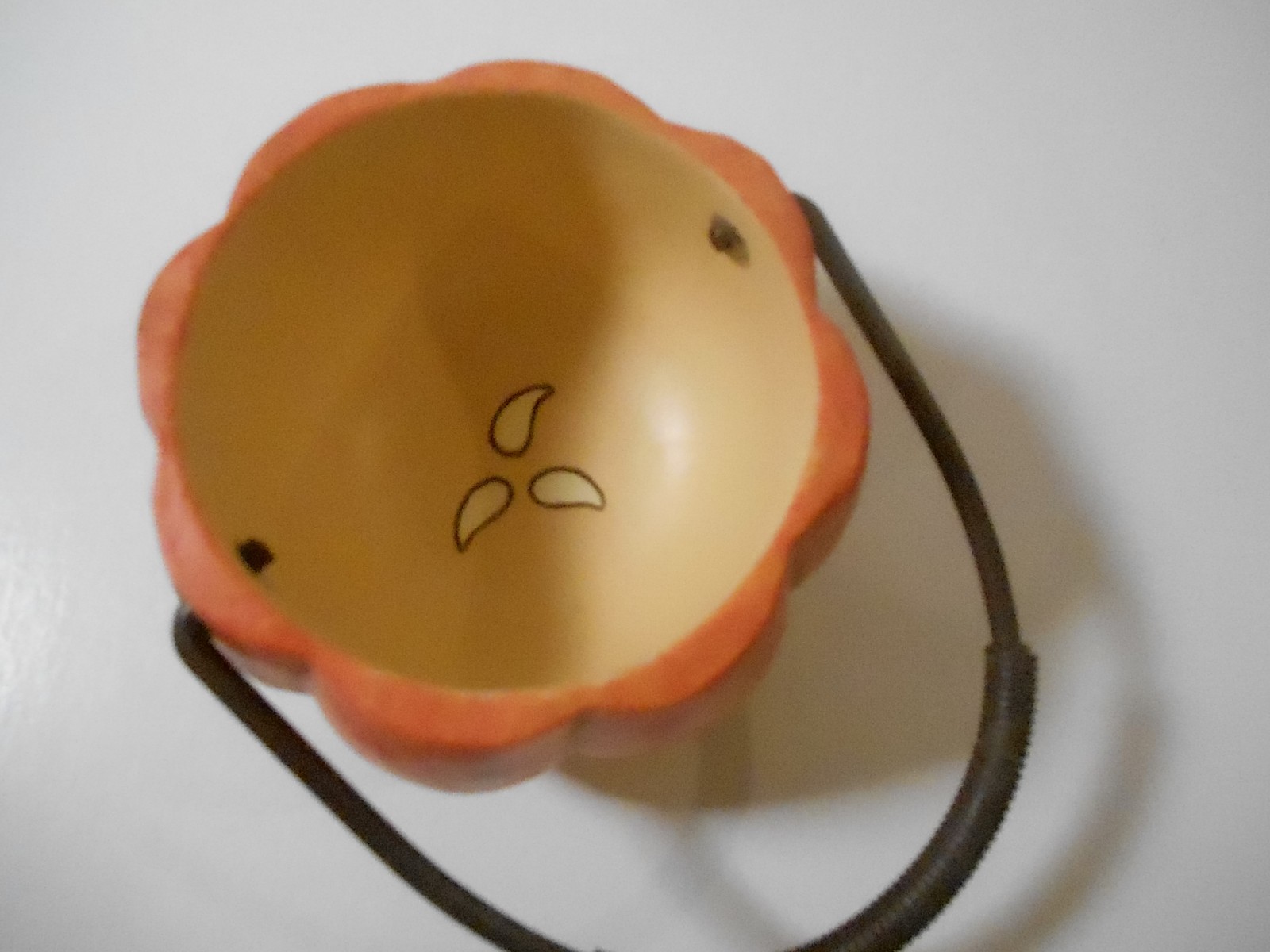 Russ Berrie Autumn Fall Halloween Decor PUMPKIN Miniature Basket #10330