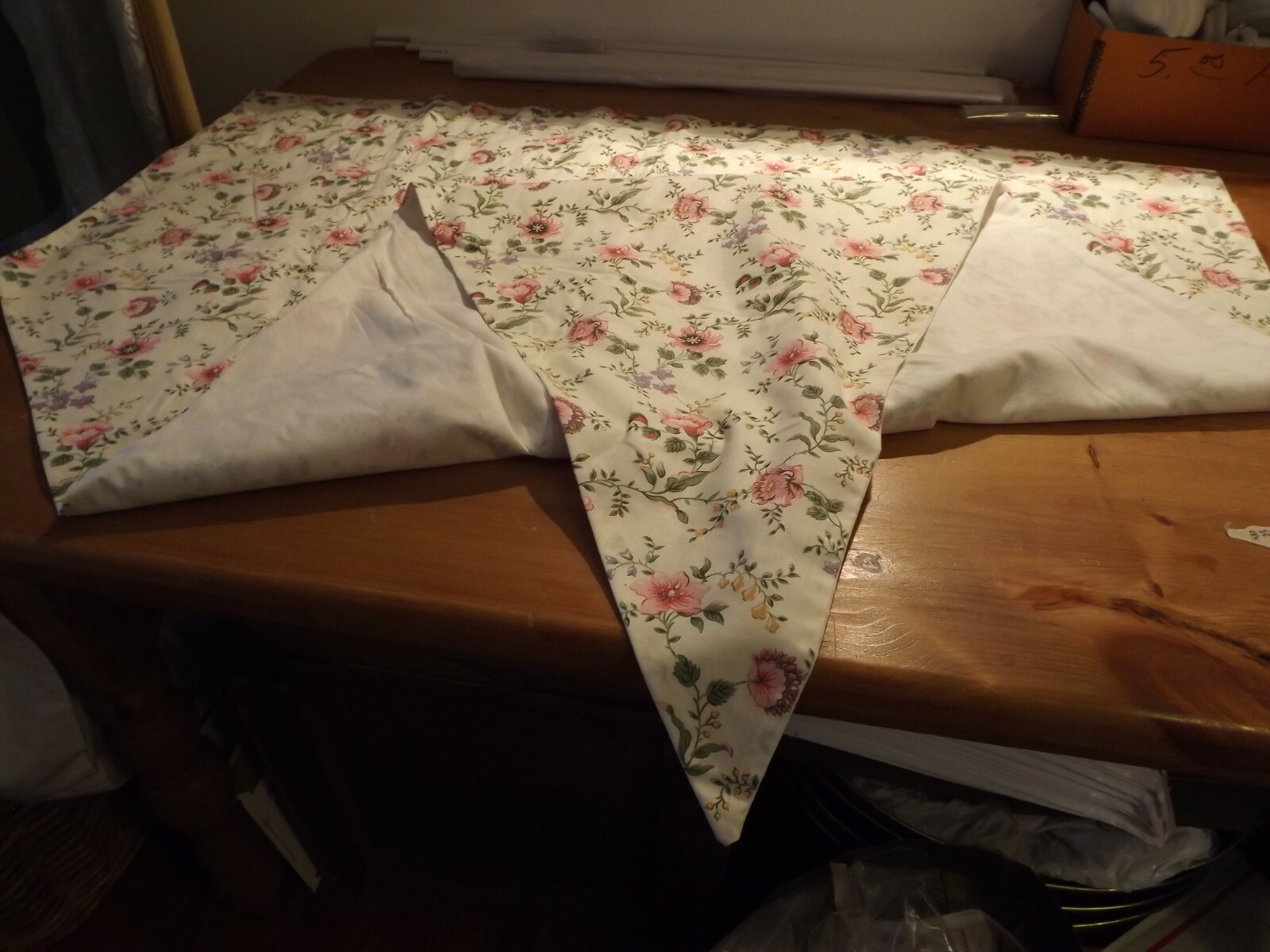 PINK  & PURPLE FLORAL SWAG CURTAINS lined 80Wx55