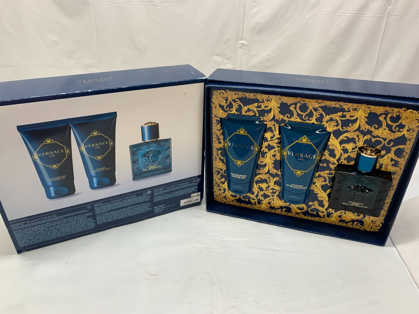 VERSACE EROS EAU DE TOILETTE 3 pc Gift Set- Men-1.7oz Spray