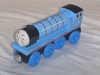 blue wooden train