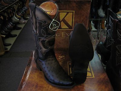 Pre-owned King Exotic Brown Snip Toe Genuine Ostrich Western Cowboy Boot Ee 94r0316