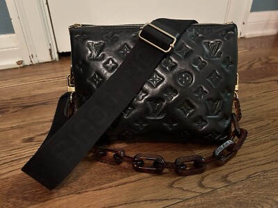 Louis Vuitton  Coussin PM Black Glazed Tortoiseshell Crossbody Bag Purse