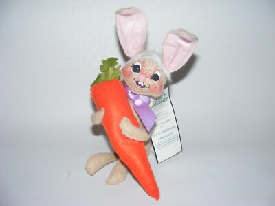 Annalee Spring Easter Rabbit holding Carrot doll 6'' BUNNY TAILS 201214 NWT