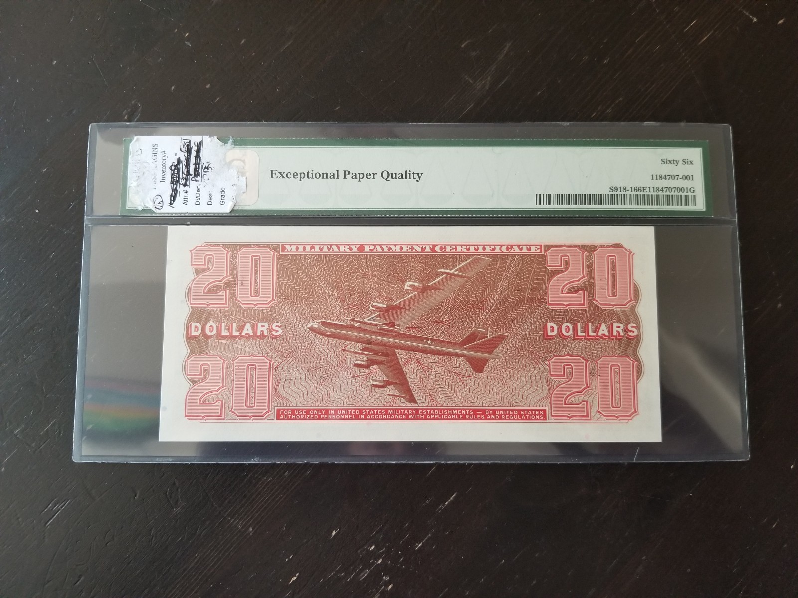 Series 681 $20 - PMG 66 EPQ - Military Payment Certificate (MPC) - First Print