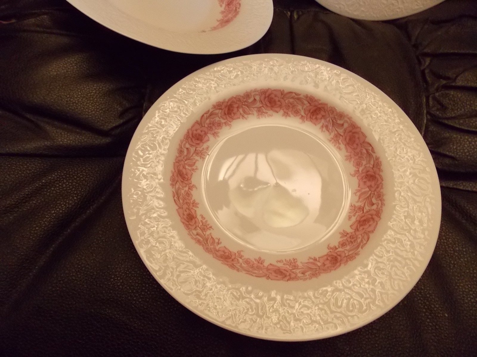 HUTSCHENREUTHER ARZBERG WHITE Pink Roses 3 Soup Bowls BAVARIA GERMANY