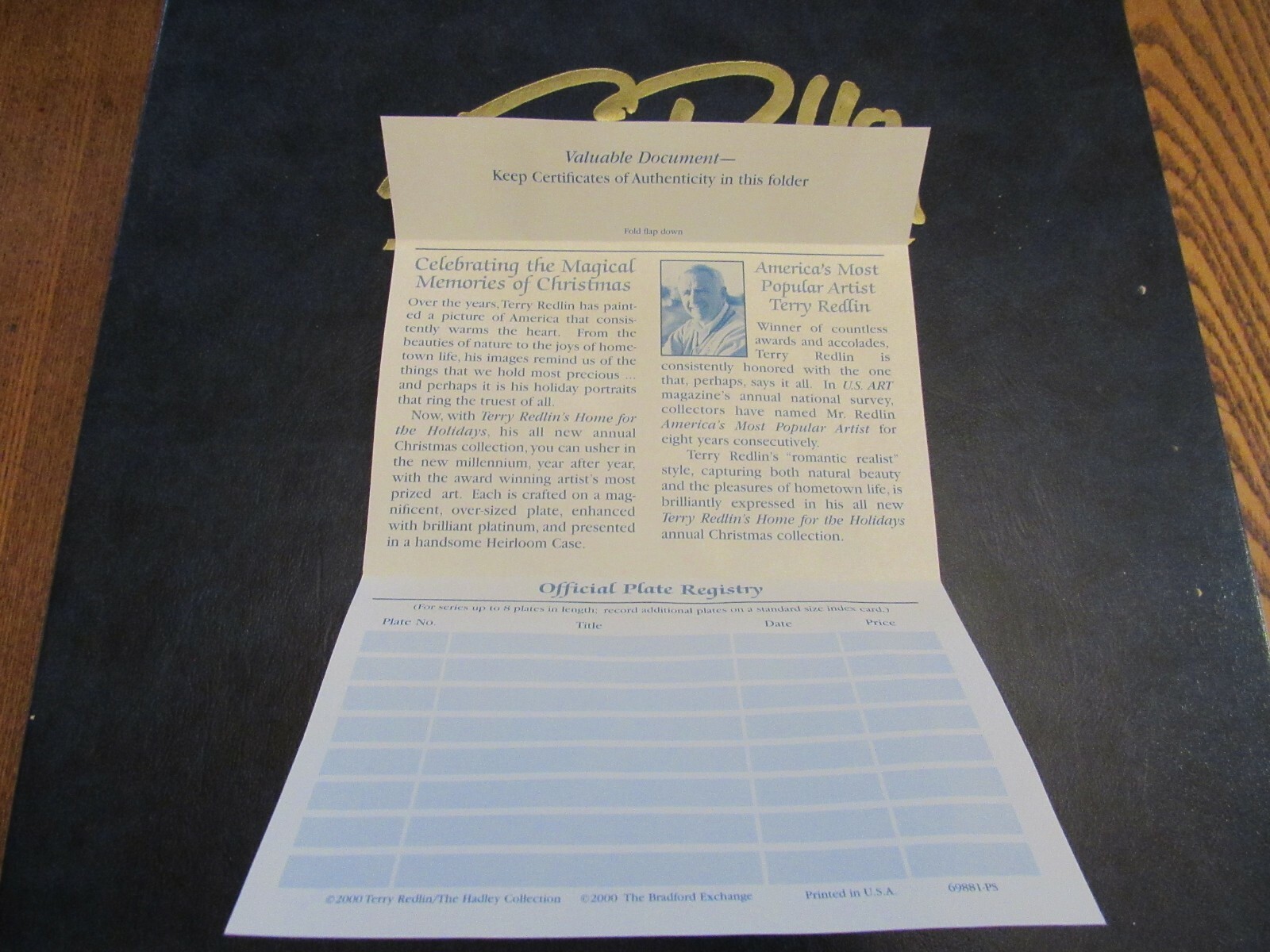 Terry Redlin “Trimming The Tree” Decorative Plate 8 1/4” Limited Ed. New in Box