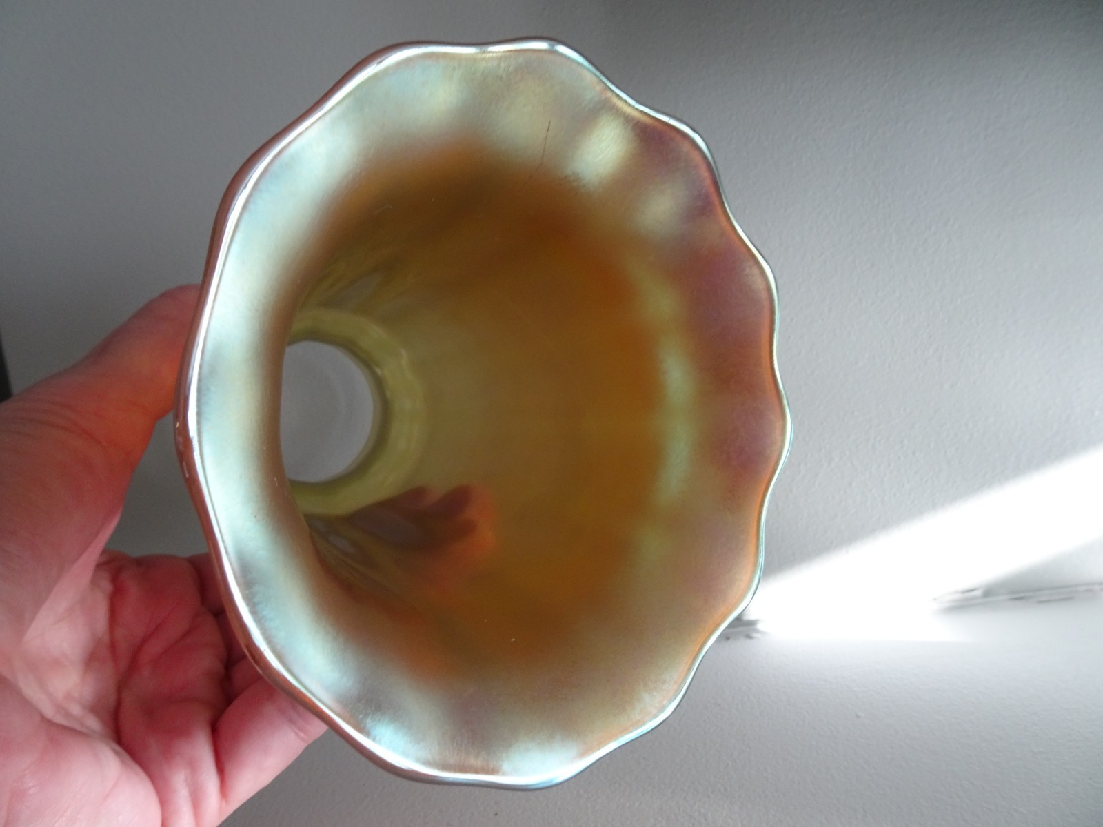 Vintage Golden AURENE Iridescent Lily LAMP SHADE Replacement 5.5