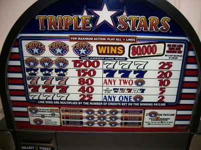 IGTS2000 TRIPLE STARS 3 REEL SLOT MACHINE