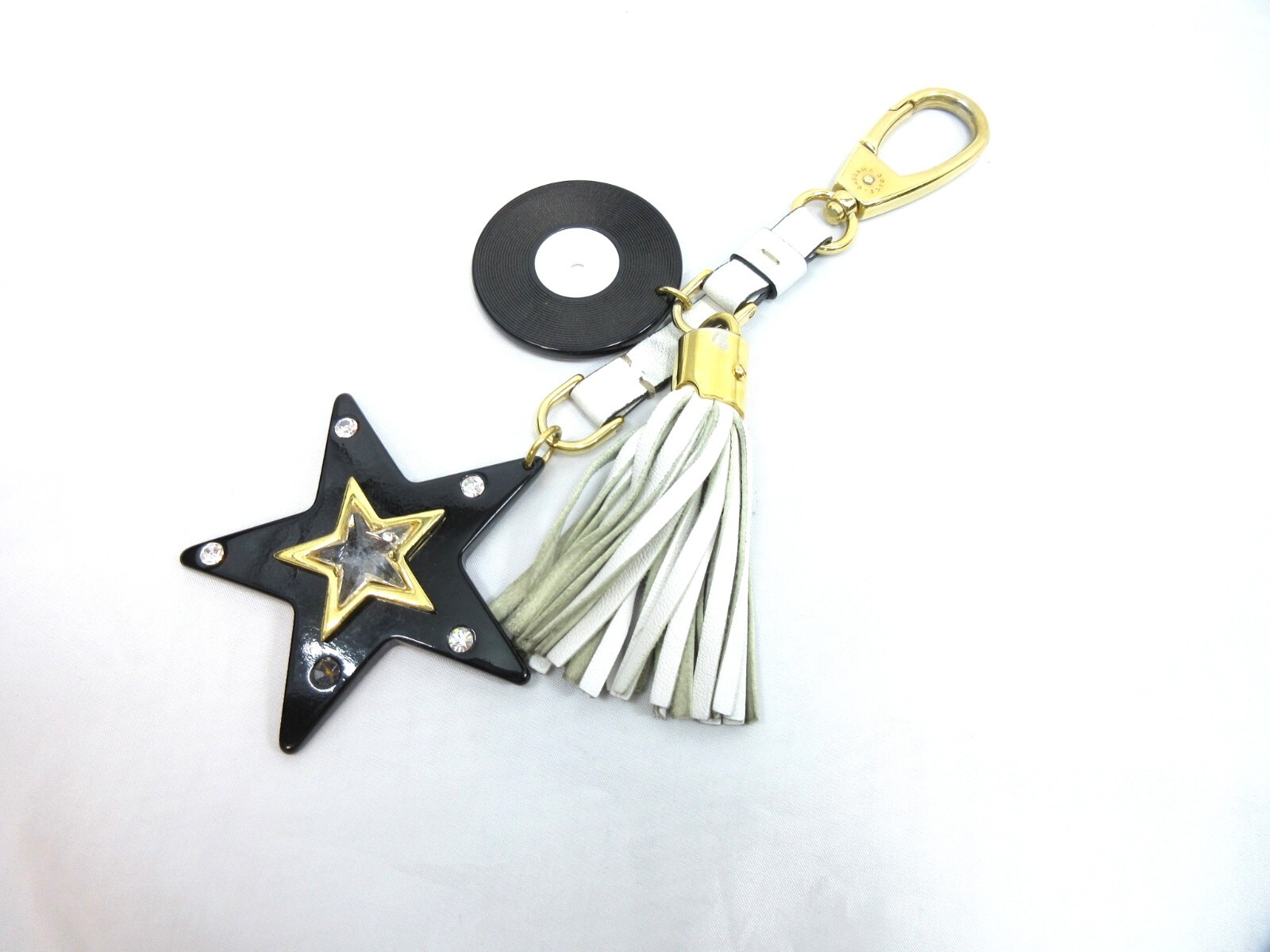 Auth DOLCE & GABBANA Charm Key Ring Star Record Tassel Auth DOLCE & GABBANA Charm Key Ring Star Record Tassel