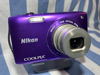 Nikon COOLPIX S3300.16MP, 6x,2.7inch,f/3.5,Purple,EXC,Digital