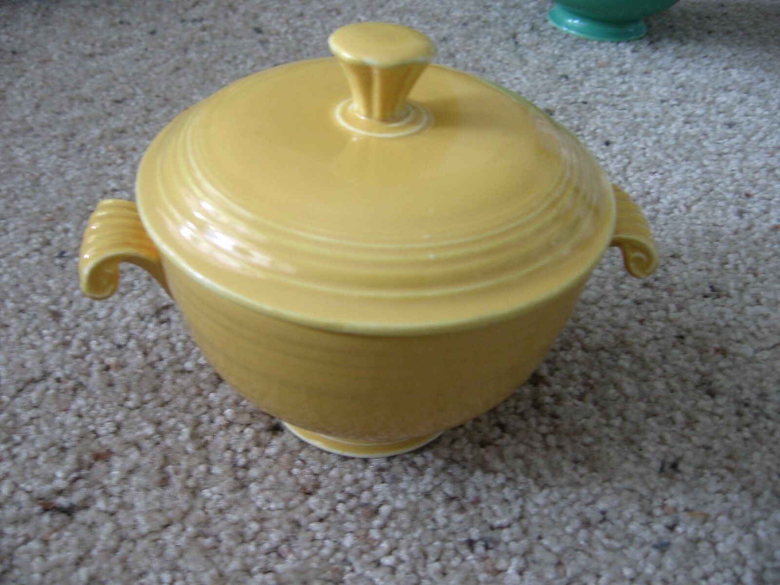 ESTATE-From 60 Yr Collection Vintage- Fiesta YELLOW Covered Onion Soup Bowl RARE