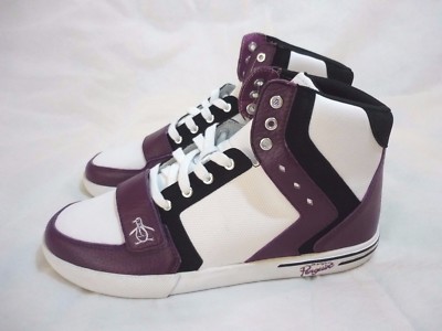 Original Penguin Moby Hi Top Sneakers Men's Shoes White Gloxina Black Size 9