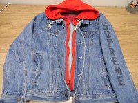 supreme hooded denim jacket