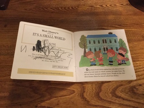 Disney It's a Small World See Hear Read Book and Record vintage 45/33 1/3