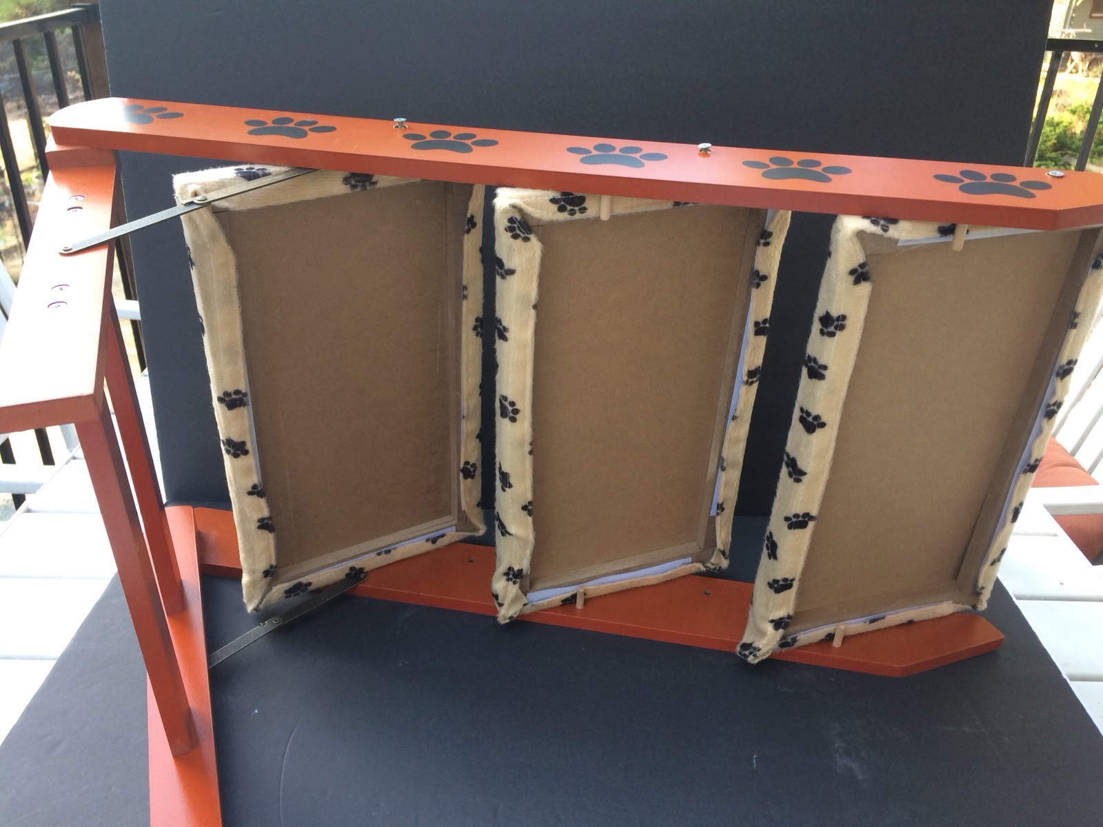 Folding Pet Ramp Steps Stairs Staircase Cat Dog Paws Print