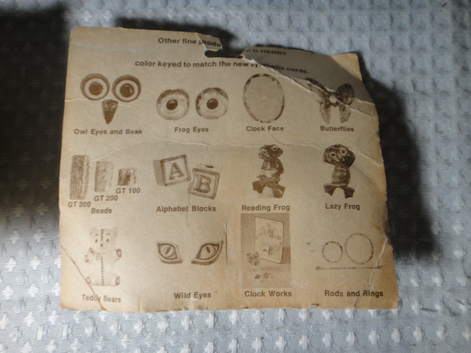 Vintage O-Henry Ceramic Wild Eyes Macrame Beads Lot of 2 Art Craft