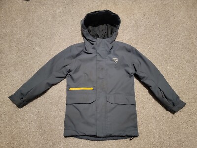 Rossignol Jacket Youth 10 Slate Gray Ski Snowboard Winter Coat Hooded Waterproof