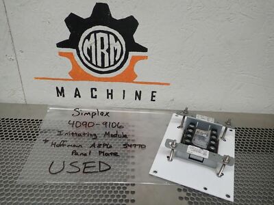 Simplex 4090-9106 Initiating Module & Hoffman A8P6 54770 Panel Plate Used