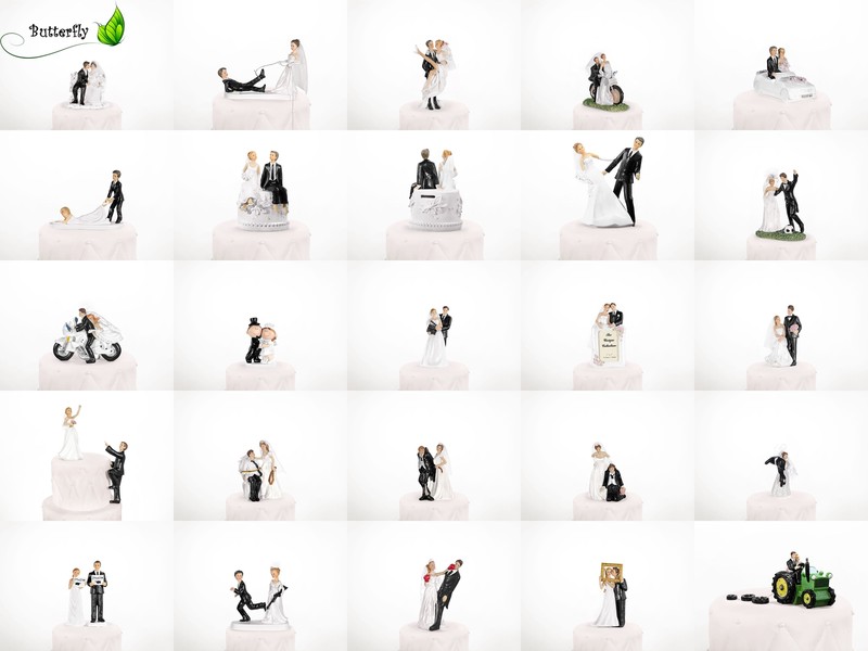 Tortenfigur Brautpaar Hochzeit Deko Hochzeitstorte Tortenaufsatz Lustige Figuren