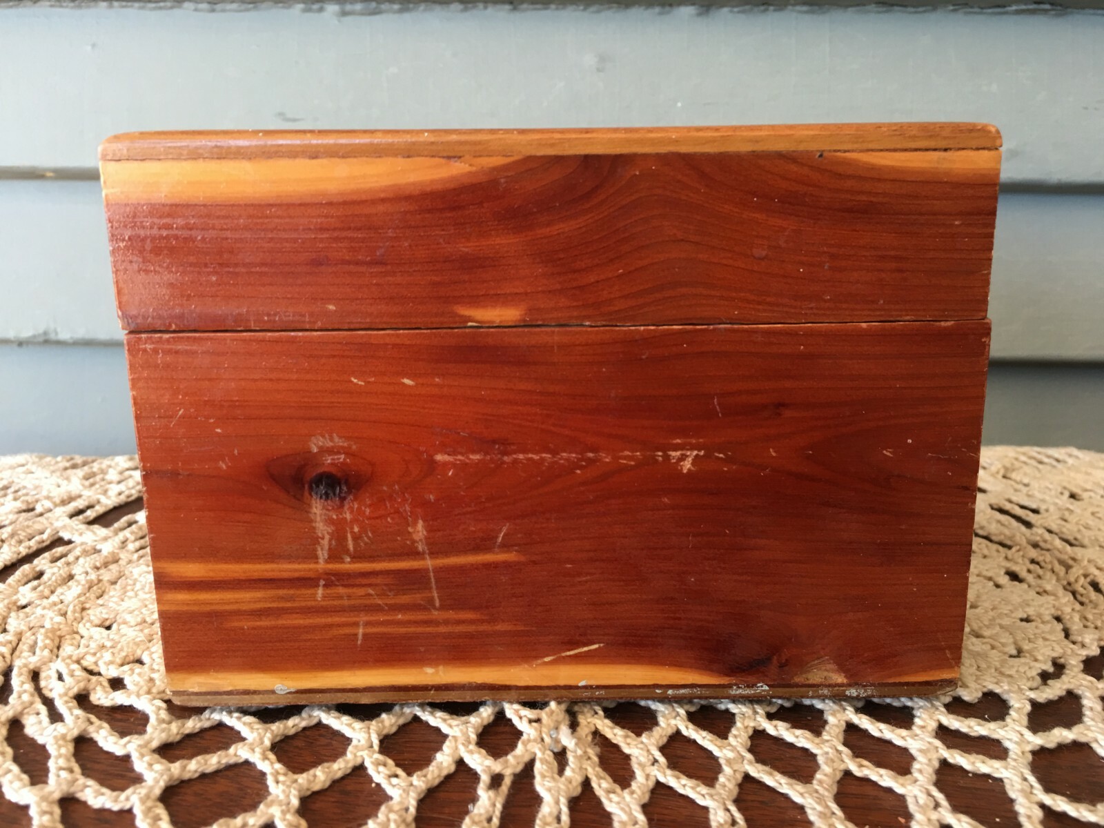 Vintage Wood Recipe Box with New Index Guide Cards & Recipes