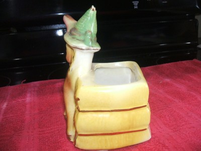 SHAFER 23 K Gold Donkey with Green hat planter  Wonderful