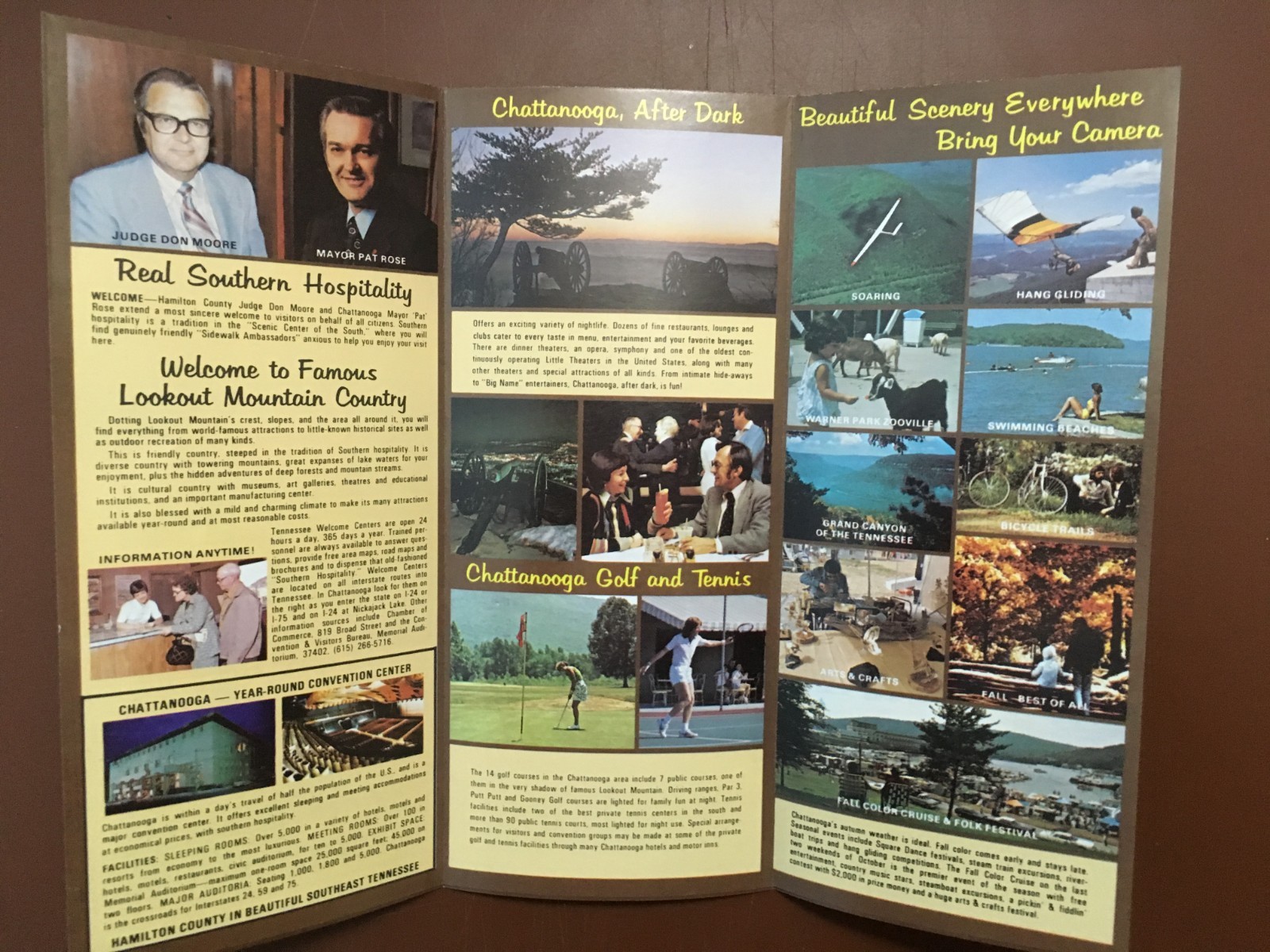 1970'S FOLD OUR TOURIST BROCHURE  GUIDE CHATTANOOGA TENNESSEE